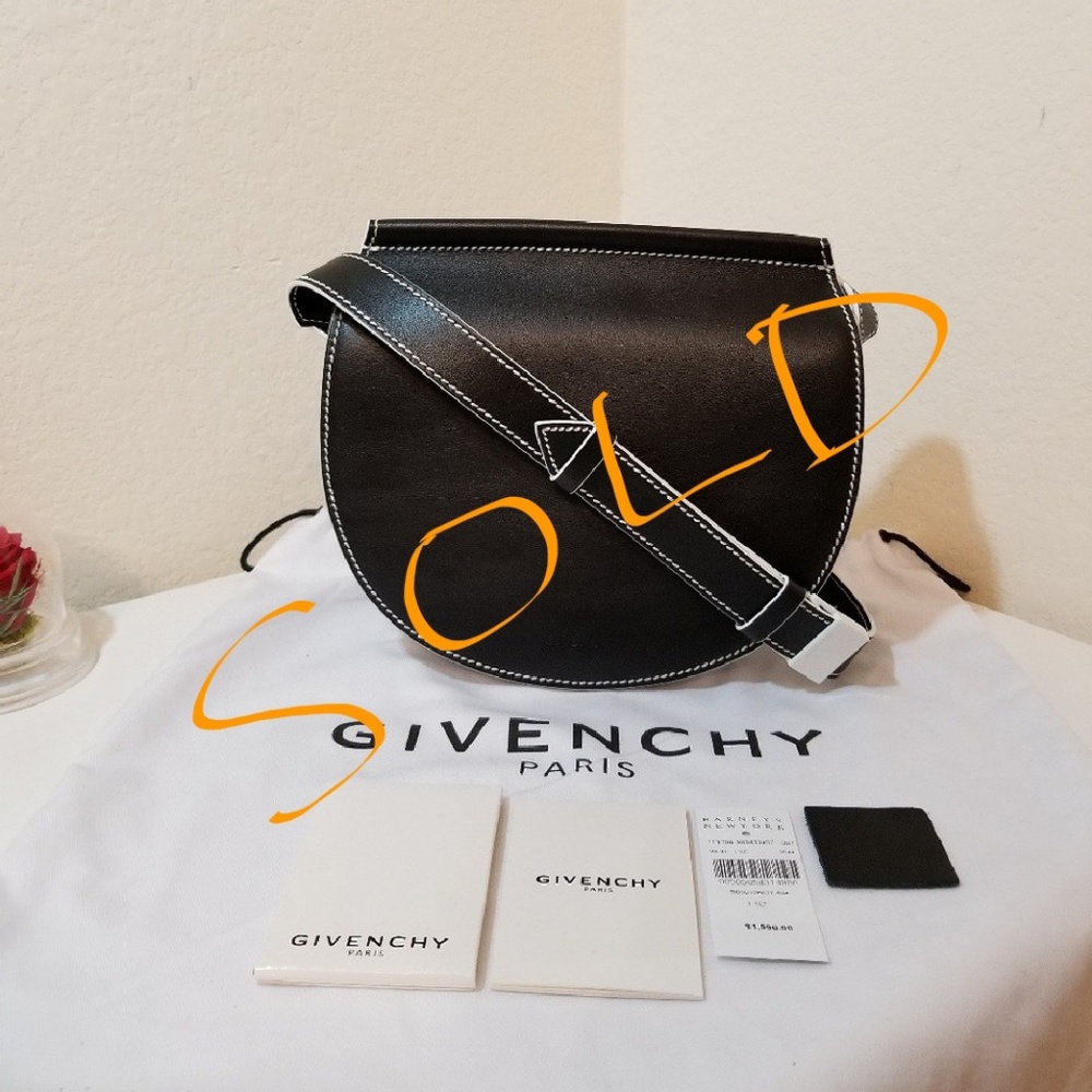 Givenchy Mini Infinity Leather Saddle Bag in Black